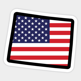 Wyoming State Shape Flag Background Sticker